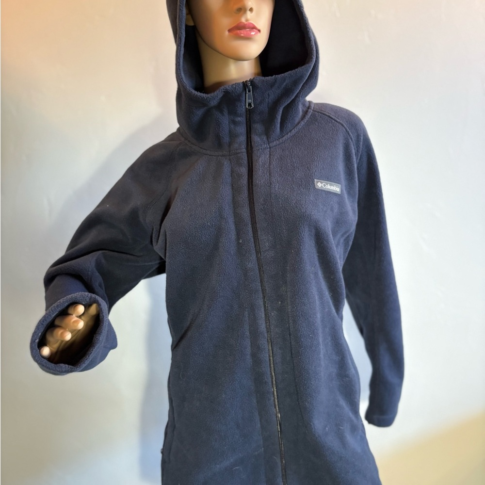 Columbia Women's Hooded Navy Fleece Jacket Size 2X